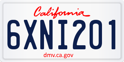 CA license plate 6XNI201