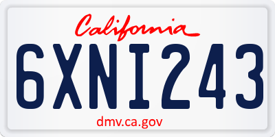 CA license plate 6XNI243