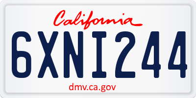 CA license plate 6XNI244