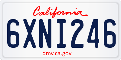 CA license plate 6XNI246