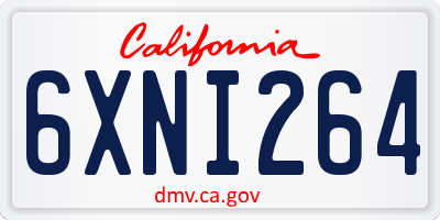 CA license plate 6XNI264