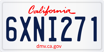 CA license plate 6XNI271