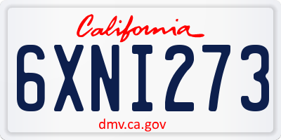 CA license plate 6XNI273