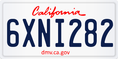 CA license plate 6XNI282
