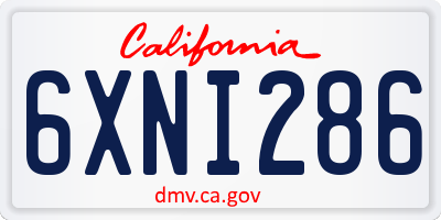 CA license plate 6XNI286