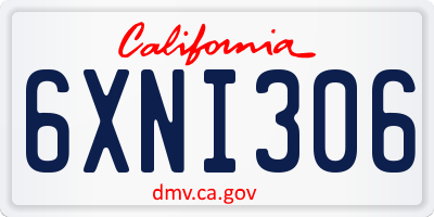 CA license plate 6XNI306