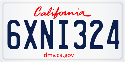 CA license plate 6XNI324
