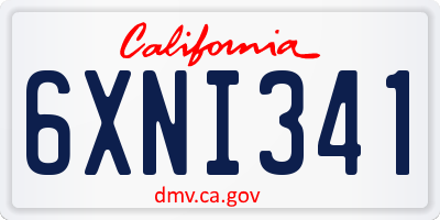 CA license plate 6XNI341