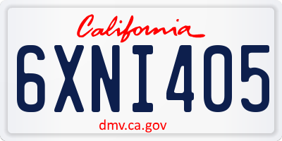 CA license plate 6XNI405