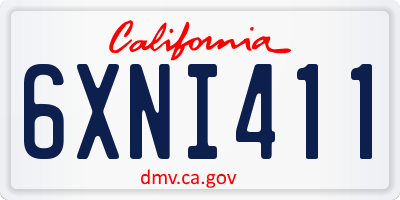 CA license plate 6XNI411