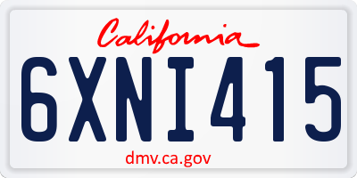 CA license plate 6XNI415
