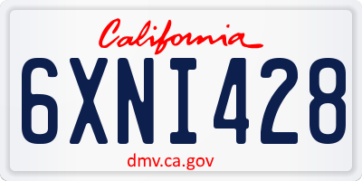 CA license plate 6XNI428