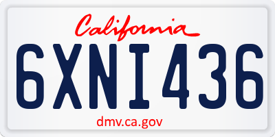 CA license plate 6XNI436
