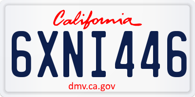 CA license plate 6XNI446