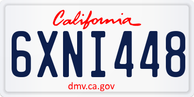 CA license plate 6XNI448