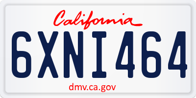 CA license plate 6XNI464