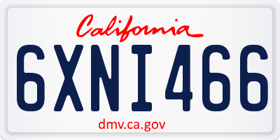 CA license plate 6XNI466