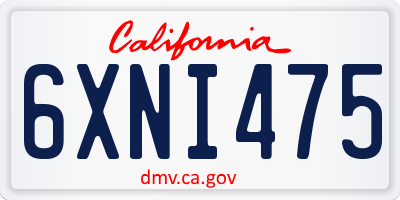 CA license plate 6XNI475