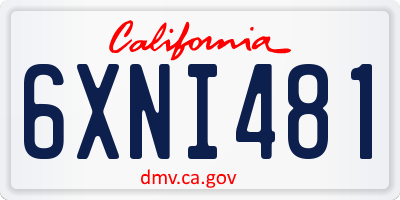 CA license plate 6XNI481