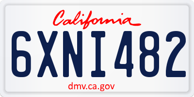 CA license plate 6XNI482