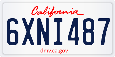 CA license plate 6XNI487