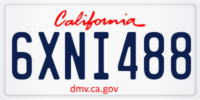 CA license plate 6XNI488