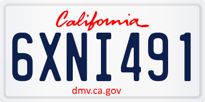 CA license plate 6XNI491