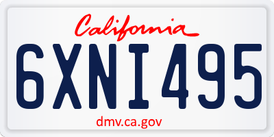 CA license plate 6XNI495