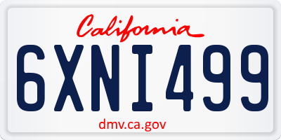 CA license plate 6XNI499