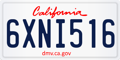 CA license plate 6XNI516