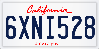 CA license plate 6XNI528