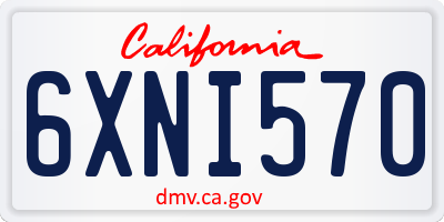 CA license plate 6XNI570