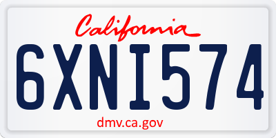 CA license plate 6XNI574
