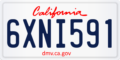 CA license plate 6XNI591