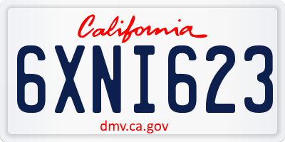 CA license plate 6XNI623