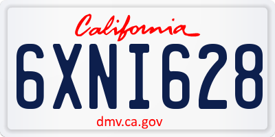 CA license plate 6XNI628