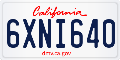 CA license plate 6XNI640
