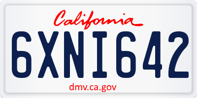 CA license plate 6XNI642