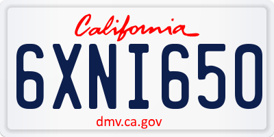 CA license plate 6XNI650