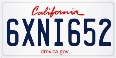 CA license plate 6XNI652