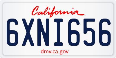 CA license plate 6XNI656