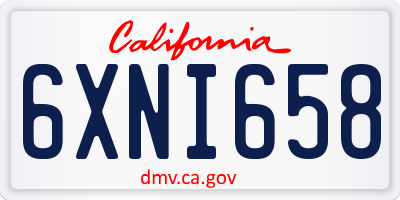 CA license plate 6XNI658