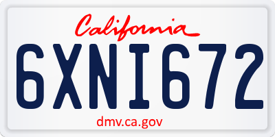CA license plate 6XNI672