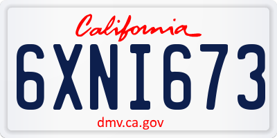 CA license plate 6XNI673