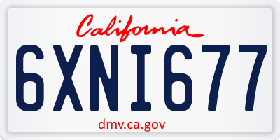 CA license plate 6XNI677