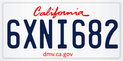CA license plate 6XNI682