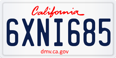 CA license plate 6XNI685