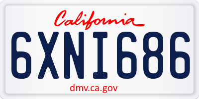 CA license plate 6XNI686