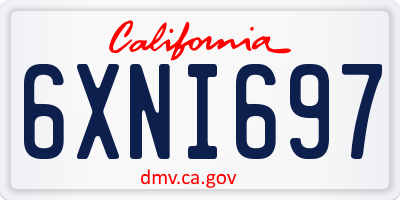 CA license plate 6XNI697