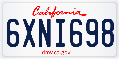 CA license plate 6XNI698